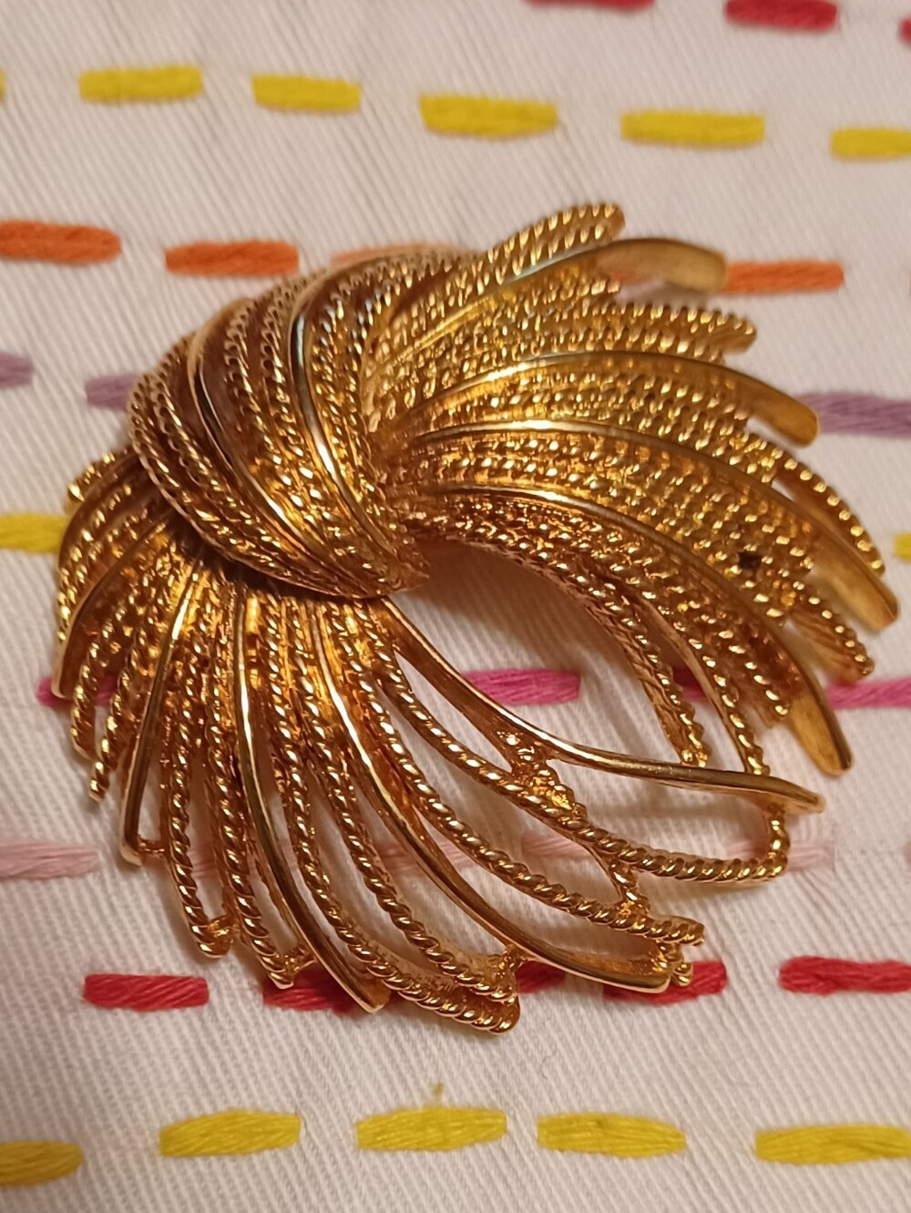 Vintage Monet Gold Colored Statement Brooch